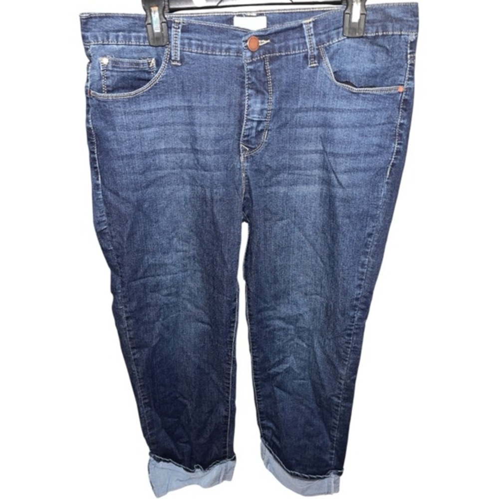 Angels Forever Young Classic Blue Denim Cuffed Ankle Jeans Sz14